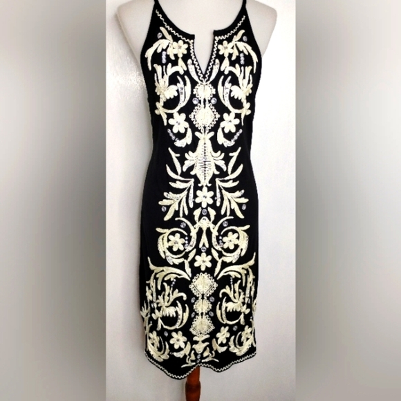 INC EMBROIDERED RHINESTONE DRESS - Picture 1 of 7